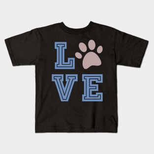 Cute Cat Gift With Paw Print, Love My Cat Kids T-Shirt